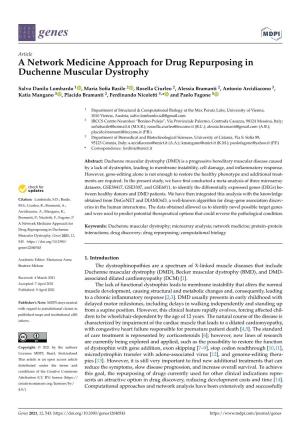 A Network Medicine Approach for Drug Repurposing in Duchenne Muscular Dystrophy