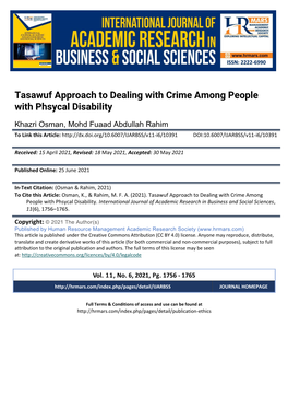 Tasawuf Approach to Dealing with Crime Among People with Phsycal Disability