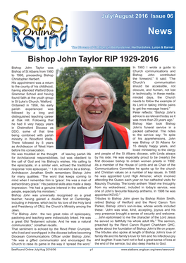 Bishop John Taylor RIP 1929-2016