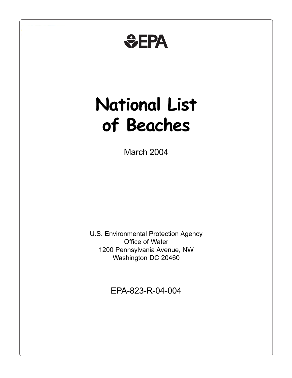 National List of Beaches 2004 (PDF)