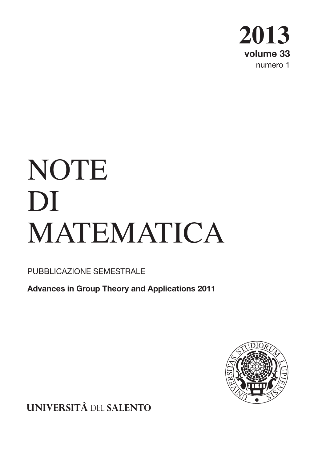 Note Di Matematica