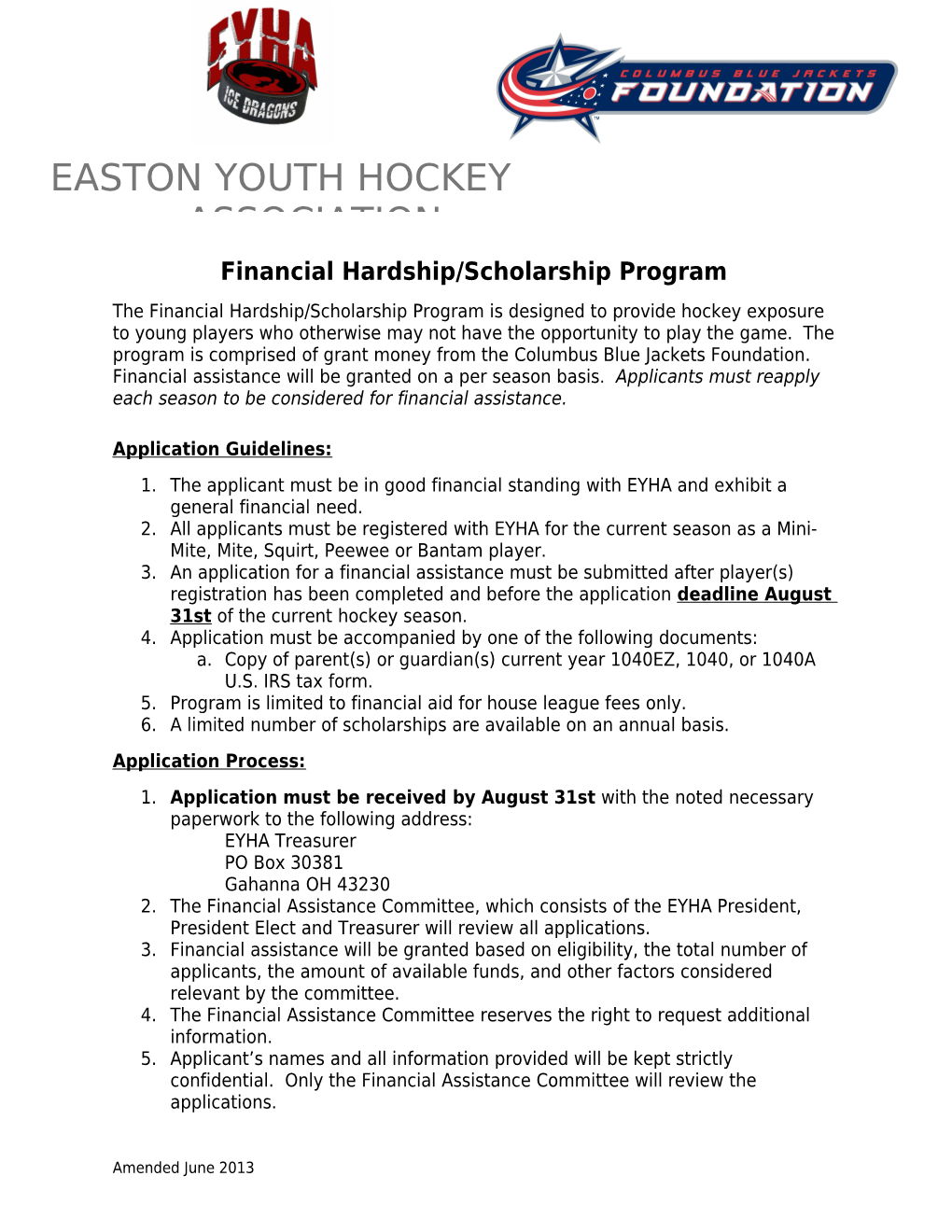 Easton Youth Hockey Association