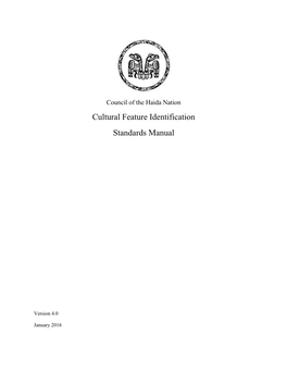 Cultural Feature Identification Standards Manual