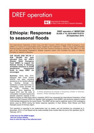 Ethiopia: Response to Seasonal Floods