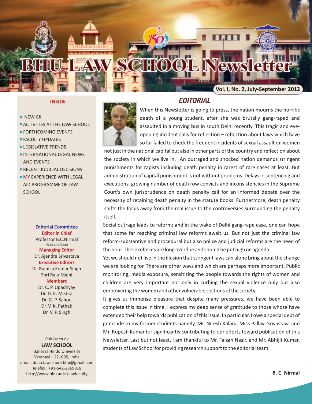 News Letter Vol. I, No. 2, July-September 2012