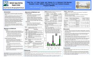 Total Fat, N-3 Fatty Acids and Vitamin D3 in Selected Fish Species Sampled Under USDA's National Food and Nutr