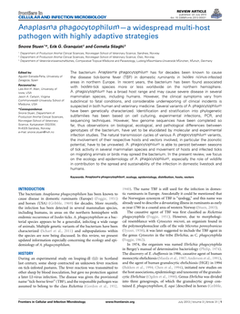 Anaplasma Phagocytophilum—A Widespread Multi-Host Pathogen with Highly Adaptive Strategies