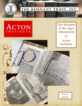 The Wisdom of the Ages Athenaeum at Acton Institute