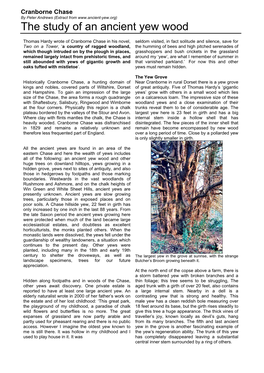 Cranborne Chase by Peter Andrews (Extract from the Study of an Ancient Yew Wood