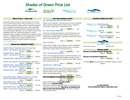 Shades of Green Price List