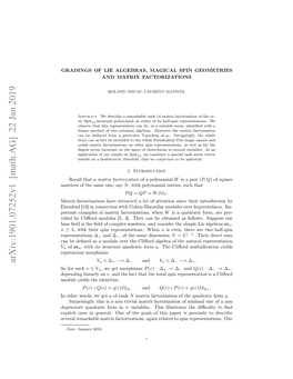 Gradings of Lie Algebras, Magical Spin Geometries and Matrix Factorizations