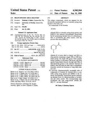 United States Patent (19) 11 Patent Number: 4,540,564 Bodor (45) Date of Patent: Sep