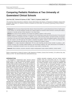 Comparing Pediatric Rotations at Two University of Queensland Clinical Schools