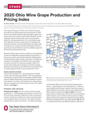 2020 Ohio Wine Grape Production and Pricing Index Dr