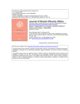 Journal of Muslim Minority Affairs