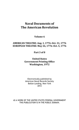 Naval Documents of the American Revolution, Volume 6, Part 3