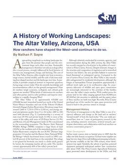 The Altar Valley, Arizona, USA How Ranchers Have Shaped the West—And Continue to Do So