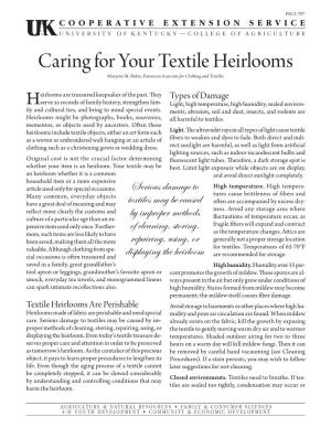 Caring for Your Textile Heirlooms Marjorie M