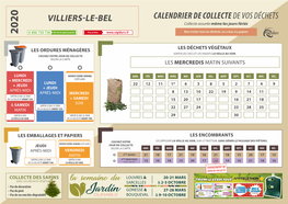 Calendrier De Collectede Vos Déchets Villiers-Le-Bel