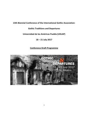 13Th Biennial Conference of the International Gothic Association