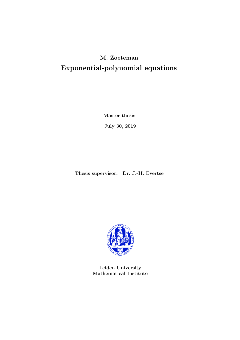 Exponential-Polynomial Equations