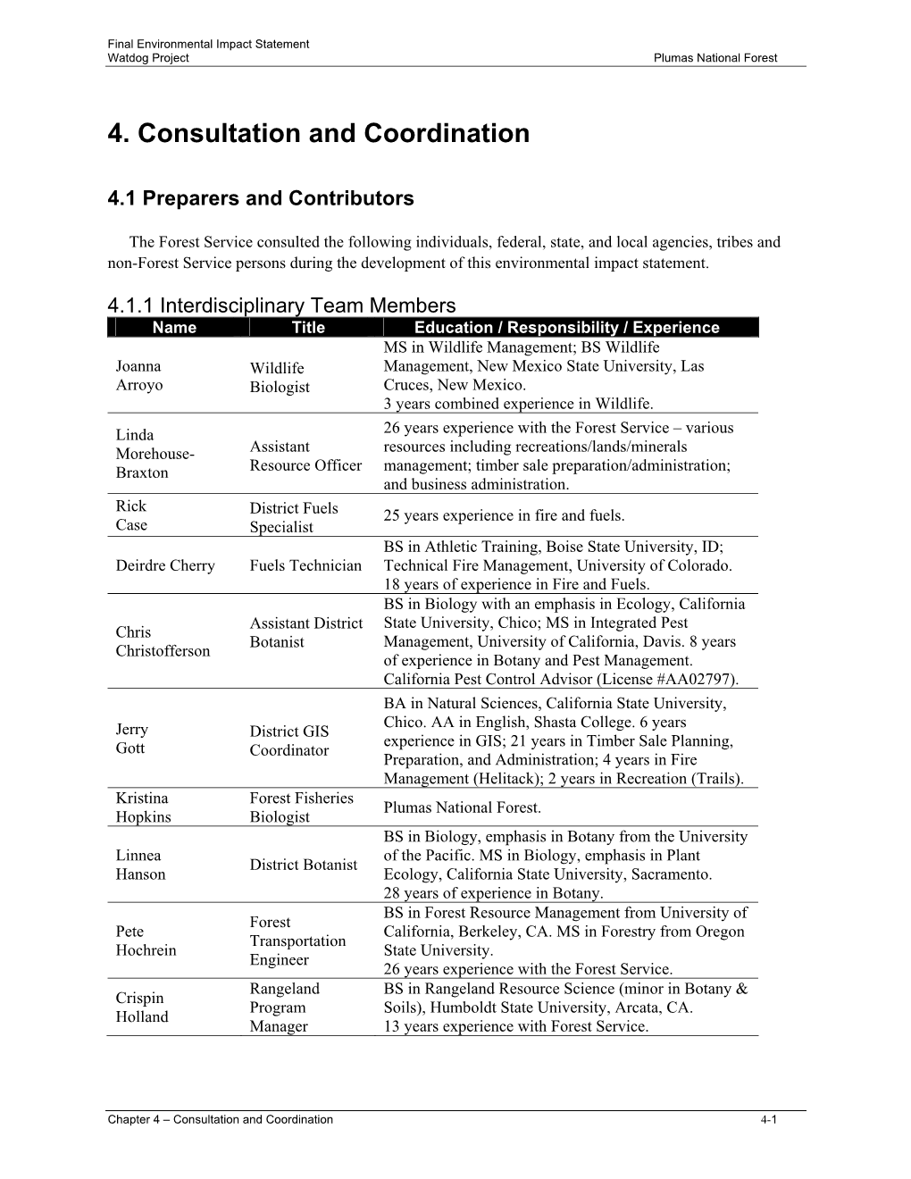 4. Consultation and Coordination