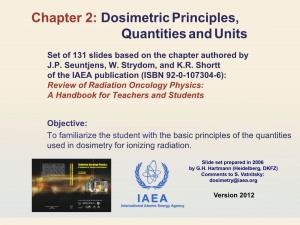 Chapter 2: Dosimetricprinciples, Quantitiesandunits
