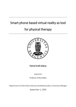 Smart Phone Based Virtual Reality As Tool for Physical Therapy