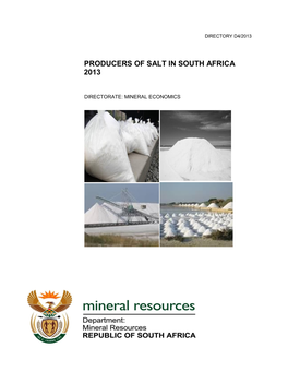 Producers of Salt in South Africa 2013