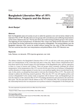 Bangladesh Liberation War of 1971