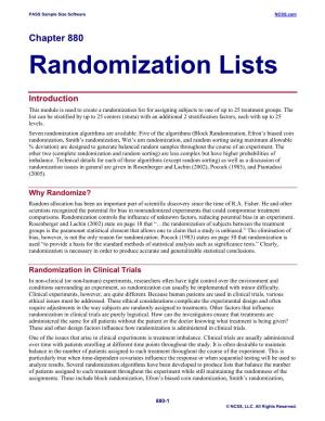 Randomization Lists