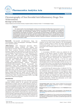Chromatography of Non-Steroidal Anti-Inflammatory Drugs