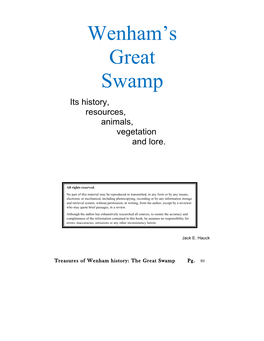 Wenham's Great Swamp