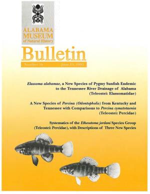 Elassoma Alabamae, Anew Species of Pygmy Sunfish Endemic to the Tennessee River Drainage of Alabama (Teleostei: Elassomatidae)
