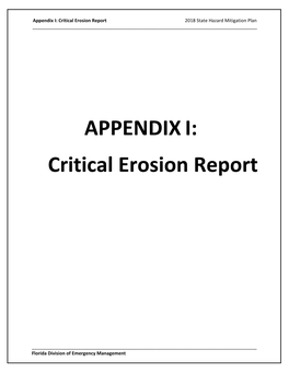 Appendix I: Critical Erosion Report 2018 State Hazard Mitigation Plan ______