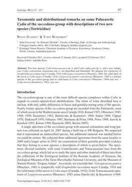 Taxonomic and Distributional Remarks on Some Palaearctic Cydia of the Succedana-Group with Descriptions of Two New Species (Tortricidae)