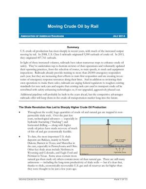 Moving Crude Oil by Rail