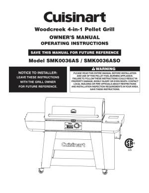 Woodcreek 4-In-1 Pellet Grill OWNER’S MANUAL OPERATING INSTRUC TIONS