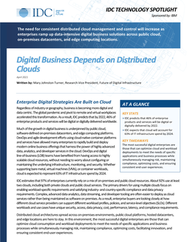 IDC TECHNOLOGY SPOTLIGHT Sponsored By: IBM