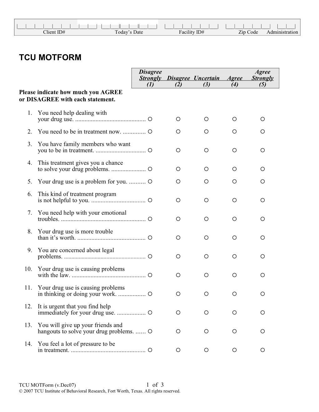 TCU FFAFORM (Family & Friends of Adults ADC Form)