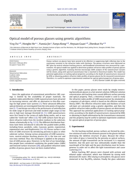 Optical Model of Porous Glasses Using Genetic Algorithms