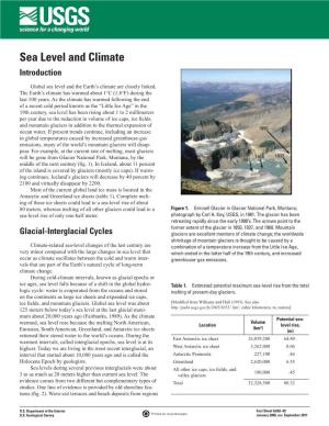 Sea Level and Climate Introduction