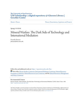 Mineral Warfare: the Dark Side of Technology and International Mediation