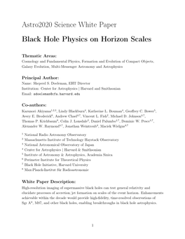 Black Hole Physics on Horizon Scales