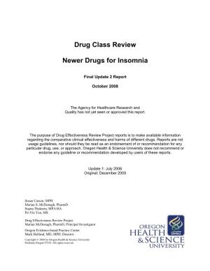 Drug Class Review Newer Drugs for Insomnia