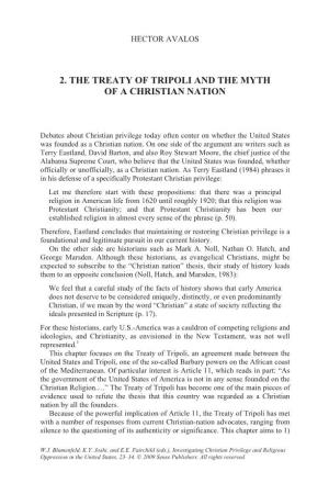 2. the Treaty of Tripoli and the Myth of a Christian Nation
