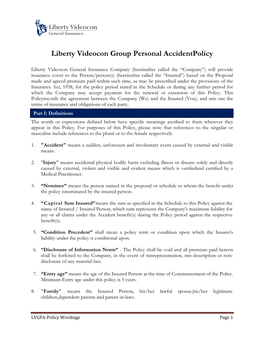 Liberty Videocon Group Personal Accidentpolicy