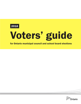2018 Voters' Guide for Ontario Municipal Council and School Board