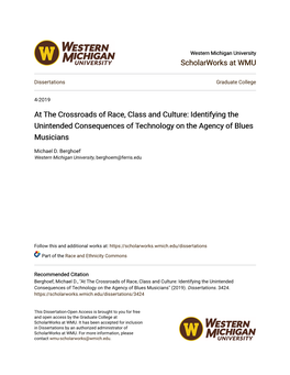 At the Crossroads of Race, Class and Culture: Identifying the Unintended Consequences of Technology on the Agency of Blues Musicians