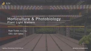 Horticulture & Photobiology Plant Light Matters